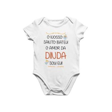 Imagem de Roupa Body Bebê Amor da Dinda Frase engraçada Branca - Del France, P