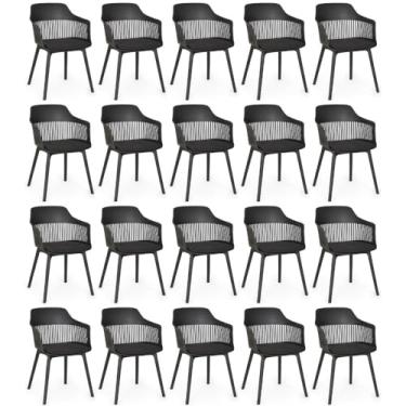 Imagem de Kit 20 Cadeiras de Jantar Estofada Marcela - Preto