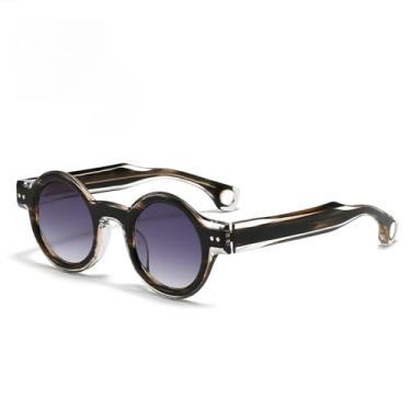 Imagem de Óculos de sol de acetato para homens e mulheres Steam Punk Retro Redondo Moda Cor Outdoor Viagem Dirigindo UV400, C4