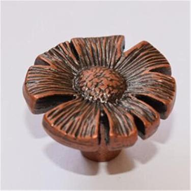 Imagem de Puxador em forma de flor retrô com furo único gaveta prata guarda-roupa sapato armário maçaneta puxadores móveis DIY puxadores 1 peça fangdanwang (cor: 2)