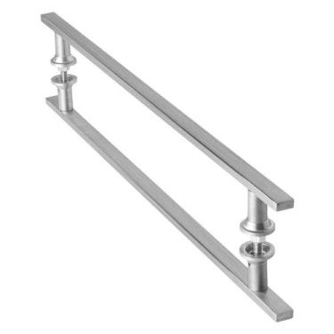 Imagem de Puxador Aço Inox Escovado para Porta de Vidro 60cm M.S - MetalCromo