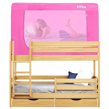 Imagem de RIYDH Barraca para cama, beliche, cama de solteiro, tenda de sonho portátil para crianças e adultos, 80% blackout com 3 portas, barracas respiráveis, grandes espaços