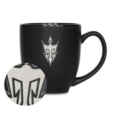 Imagem de Rico Industries NCAA Mississippi Valley State Delta Devils 425 g Caneca de cerâmica preta fosca gravada a laser - para bebidas quentes ou frias
