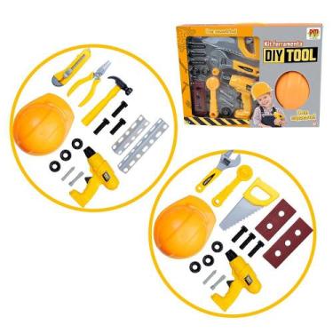Imagem de Kit de Ferramentas Infantil com Capacete e Parafusadeira - DMTOYS
