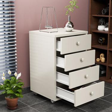 Imagem de Mesa De Cabeceira Gaveteiro 4 Gavetas Com Rodízios Organizador Multifuncional