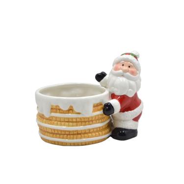 Imagem de Cachepot De Cerâmica Natalino Papai Noel Decorativo 13Cm