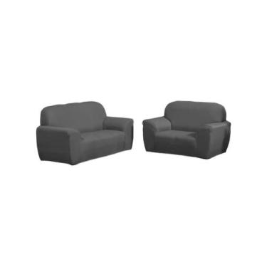 Imagem de capa de sofa coladinha 3 e 2 lugares - MK Enxovais, Cinza