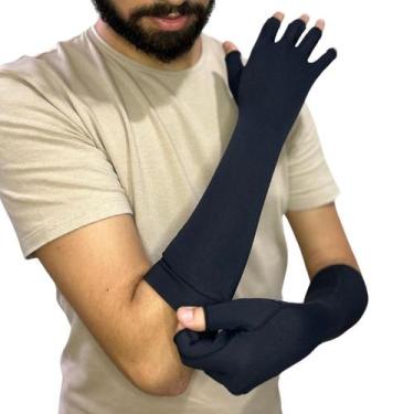 Imagem de Luva Extra Longa Proteção Solar Uv50+ Antiderrapanteb- Ellepsun, Preto