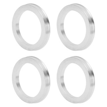 Imagem de INFINAUTO Anéis centralizados no cubo da roda do carro OD 76,1 mm para ID 57,1 mm eixo central de rodas amortecedores Hubrings liga de alumínio tom prata durável