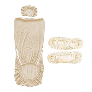 Imagem de SiaBiced Conjunto de Protetores de Apoio de Braço para Cadeira de Escritório de Luxo, Leite branco, Tamanho real