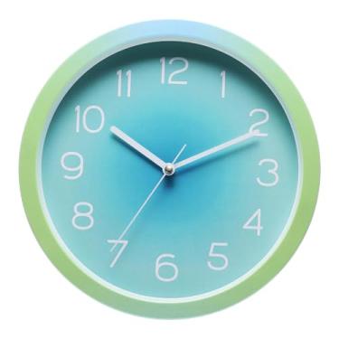 Imagem de IEUDNS Relógio de parede decorativo com ornamento, design nórdico portátil, arte de baixo ruído, relógio pendurado para hotel, fazenda, bar, escritório, sala, Verde