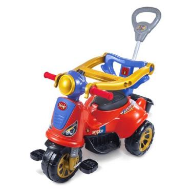Imagem de Triciclo Infantil Com Haste E Barra De Proteção Avespa Motoca com Peda