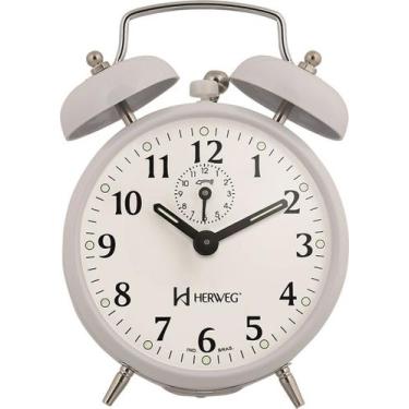Imagem de Despertador Mecânico Branco Herweg 2208