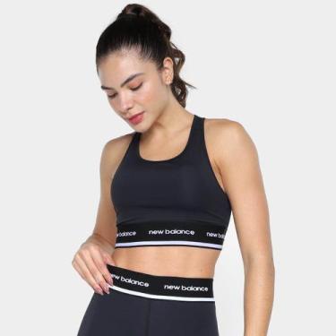 Imagem de Top New Balance Sport Essentials Active Feminino, Preto, GG
