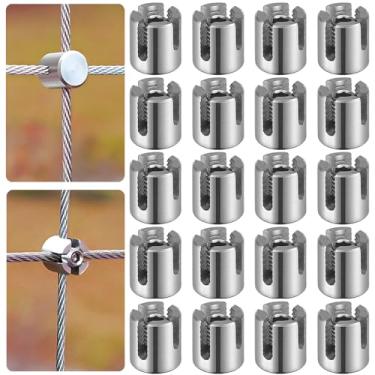 Imagem de Acemaker 20 braçadeiras de cabo cruzado para cabos ou acessórios de haste de 5/162.6 cm- 3/81.3 cm (2-2,4 mm), braçadeiras cruzadas de aço inoxidável T316 sem necessidade de perfuração clipes para