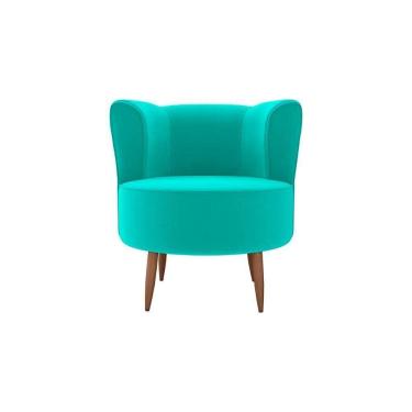 Imagem de Poltrona Decorativa Premium Redonda Savana Matrix Veludo Verde Menta