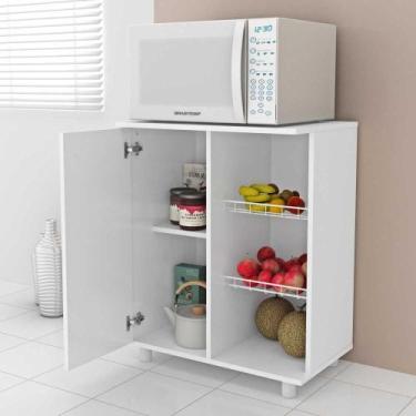 Imagem de Balcão Fruteira para Forno e Microondas 1 Porta Branco BF3205 Tecnomób