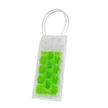 Imagem de Balde de gelo para festas saco de gelo portátil simples vinho branco ferramenta de gelo congelador saco de gelo refrigerado saco de gelo cerveja bebida recipiente de gelo balde de vinho (cor: verde)
