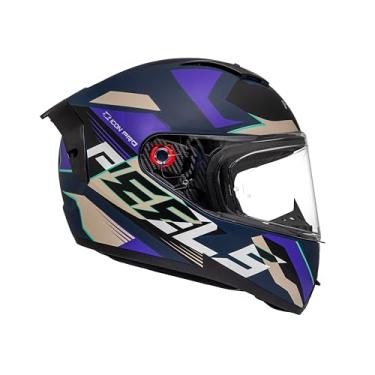 Imagem de Peels Capacete Moto Fechado Icon Pro Fusion Azul Fosco/Preto 62 com óculos interno