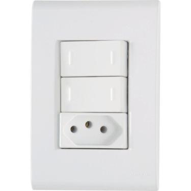 Imagem de Conjunto 4x2 Com 2 Interruptores Paralelos 10 A 250 V E 1 Tomada 2p+t 20 A 250 V Liz Bran