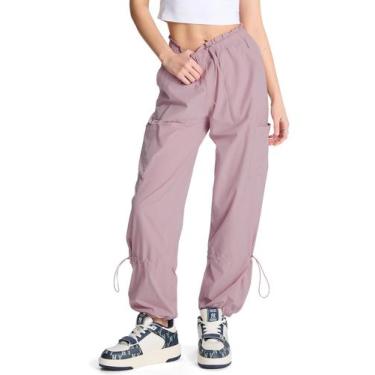Imagem de Calças cargo Prettyleaf Parachute Hiking femininas rosa claro XL