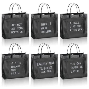 Imagem de Conjunto de sacolas de presente Tudomro Funny Black reutilizável 12 un