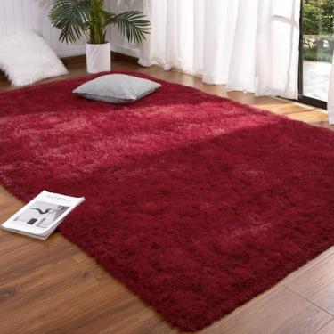 Imagem de Alfombra DETUM Grande para Sala de Estar 180x270cm Rojo Vino