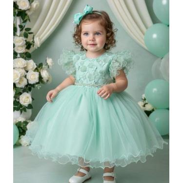 Imagem de Vestido Menina Bonita Angelie Verde Menta - Tecido Tafeta, Madang, 4