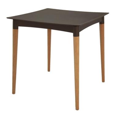 Imagem de Mesa Tramontina Laura Rattan Em Polipropileno Marrom Com Pernas De Madeira