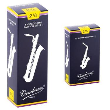Imagem de Pacote Vandoren Alto e Bari Strength 2.5 com palhetas para saxofone