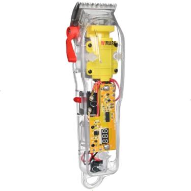 Imagem de Máquina de Cortar Cabelo Sem Fio, Transparente, Recarregável Bivolt, com 4 Pentes, Bateria 2200mAh, Kit Completo