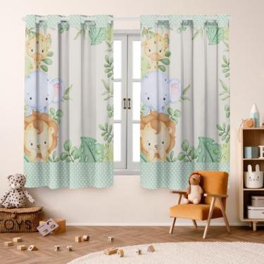 Imagem de Cortina Safari Baby 2,00X 1,50 para Quarto Infantil, Criança, Bebe, Ja