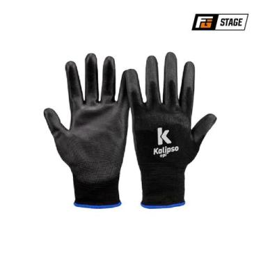 Imagem de Luva de Poliamida Tátil PU Preta Kalipso - EPI