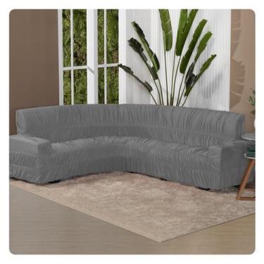 Imagem de Capa para Sofá de Canto 6 Lugares Elasticada Lisa Malha - LENHARO ENXO