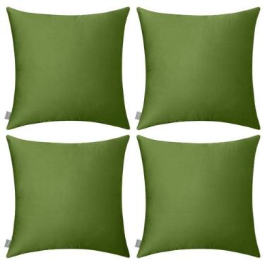 Imagem de Capa de almofada Thymo 100% algodão 55x55cm verde oliva x4 - Thmyo