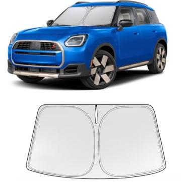 Imagem de Guarda-sol dobrável WODSTA cobertura total pára-brisas compatível com Mini Cooper 2014-2025 4 camadas espessadas viseira de janela 240T poliéster para-brisa para-sol