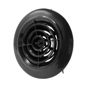 Imagem de AIMCOCO Ventilação de ar redonda de 10 cm, tampas de ventilação de teto, ventilador de duto, ventilação de soffit ajustável, tampa de grade preta, saída de exaustão adequada para banheiro, escritório