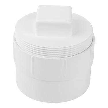 Imagem de Adaptador de limpeza de esgoto de PVC de 7,6 cm com encaixe de tubulação, tampa de limpeza de esgoto de PVC DWV para sistemas de drenagem de jardim e garagem ao ar livre