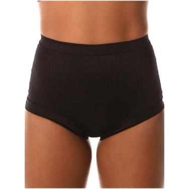 Imagem de Calcinha Alta Demillus 026406 Cotelê Microfibra T. P/XG, M, 27, Preto