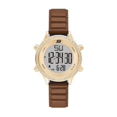 Imagem de Skechers Relógio feminino Aliso Digital Marrom Poliuretano (Modelo: SR6343)