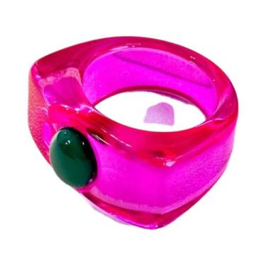 Imagem de Anel De Moda Feminino Em Resina Colorida Y2K, Presente De Aniversário 