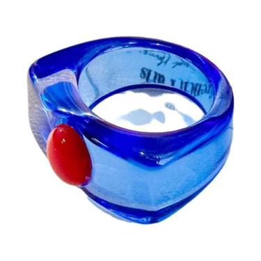 Imagem de Anel De Moda Feminino Em Resina Colorida Y2K, Presente De Aniversário 