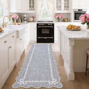 Imagem de GarveeHome Tapete de laço recortado para sala de estar, tapete cinza sólido para dormitório, tapete de corredor lavável, 6 x 20 cm, macio, de pelo baixo, antiderrapante, para decoração de quarto de