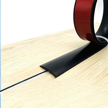 Imagem de GQQGSHOP Tiras de cobertura de piso de 1 m, tiras de transição de piso, barras de limite, tiras de união de piso de perfil de transição de PVC autoadesivas, tira divisória de porta, divisor de piso