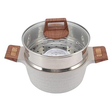 Imagem de Panela de aço inoxidável, panela de sopa de orelha dupla Stickifast Heativisible Elegantiversal forno holandês com tampa/cor/panela de sopa 24 cm/9,4 pol e cesta de vapor