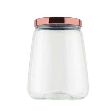 Imagem de Pote de Plástico Redondo com Tampa de Rosa Metalizado Rose Gold 2100ml