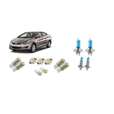 Imagem de Kit 13 Lampadas Brancas Farol H7 H1 + Leds Hyundai Elantra