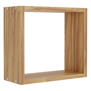 Imagem de Nicho Quadrado Decorativo 30cm Amêndoa - Móveis Peroba Amêndoa
