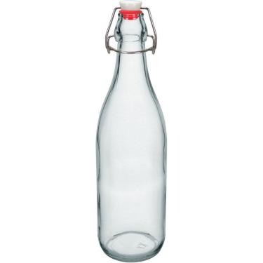 Imagem de Garrafa Home&co Transparente Hermética Vidro 1l 32x8x8