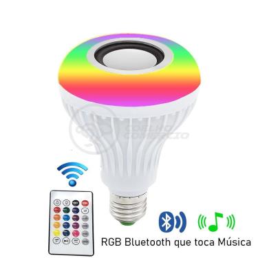 Imagem de Lâmpada Led 12W E27 Rgb Colorida Com Caixa De Som Bluetooth